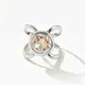 Anello per sciarpa con strass stella argento e fibbia d'angolo per vestiti elegante donna. - 13# Argento