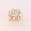 Vintage fiore cavo strass anello per sciarpa versatile camicia fibbia clip scialle - Oro