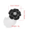 Copribotoni camelia nera eleganti gemelli da camicia floreali per abito da uomo - 14k / Nero