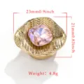 Squisito copribottoni in rame con zircone rosa, elegante accessorio per polsini. - 1# (Strass Tondo)