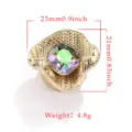 Copribottoni per camicia in rame di alta qualità con zirconi multicolore 23x21mm - 2# (Cambiamento di Colore)