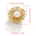 Variante copri bottone perla zircone oro, accessorio polsino camicia floreale elegante. - 3# (Girasole di Perla)