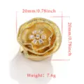 Copertura per bottoni di camicia floreale dorata con zirconi brillanti, elegante polsino da 20mm. - 4# (Floreale Dorato)