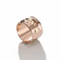 Anello per sciarpa largo martellato in oro rosa, accessorio di moda elegante e minimalista - Stile 1 Oro Rosa