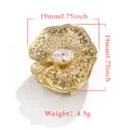 Copribottone floreale dorato con zircone scintillante per camicie e abiti eleganti. - 7# (Maglia Traforata)