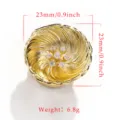 Elegante copribottone in rame con zirconi scintillanti e design a spirale 23mm - 9# (Spirale di Girasole)