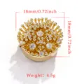Pulsante di chiusura gemelli in rame dorato con zirconia cubica accessorio elegante 18mm - 10# (Cluster Tondo)