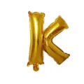 Gold foil letter K balloon for birthday party and wedding decoration, shiny metallic finish. - Letter K / Gold