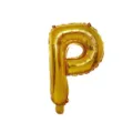 Gold letter P foil balloon for birthday party wedding decorations and festive event supplies. - Letter P / Gold