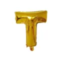 Gold letter T foil balloon 32 inch party decoration for wedding and birthday decor. - Letter T / Gold
