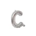 Silver letter C foil balloon for birthday party wedding decorations and festive event setups. - Letter C / Silver