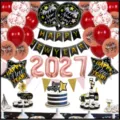 Neujahr 2027 Ballon Dekoration Set Party Folie Latex Ballons Frohes Neues Jahr Banner Zubehör - Neujahr Roségold Ballon Set 5