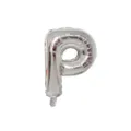 Silver letter P aluminum foil balloon, perfect for birthday party and wedding decorations. - Letter P / Silver