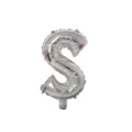 Silver letter S foil balloon for birthday party wedding decoration event backdrop setup display - Letter S / Silver