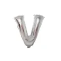 Silver letter V foil balloon for birthday party wedding decoration, metallic balloon single piece. - Letter V / Silver