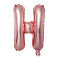 Rose gold letter H foil balloon for birthday parties, weddings, and celebration decor setups. - Letter H / Rose Gold