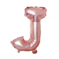 Rose gold letter J foil balloon for birthday party wedding decoration and festive event styling. - Letter J / Rose Gold