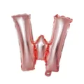 Rose gold letter W foil balloon for birthday party, wedding celebration and room decoration. - Letter W / Rose Gold