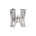 Silver foil letter balloon, metallic finish party decoration prop for birthdays and weddings. - Letter W / Silver