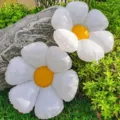 White flower inflatable balloon for kids birthday party decoration, cute outdoor setup props. - Large Daisy Print