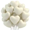18 inch heart foil balloon set cream white wedding birthday party decoration supplies - Cream White