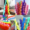 Colorful spiral latex balloons for kids birthday party and holiday decoration supplies. - Wolf Tooth Hammer Balloon (Spiral Balloon) / 40 Pieces Set