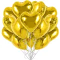 18 inch gold heart aluminum foil balloons set for birthday party decorations and events. - Gold