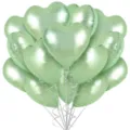 Heart foil balloons set sage green metallic balloons for birthday party decoration supplies - Olive Green