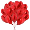 18 inch red heart foil balloons bundle for birthday party decoration and celebration. - Red