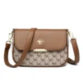 Sac à bandoulière élégant pour femme sac rétro en cuir PU avec rabat et boucle métallique chic. - Treillis & Kaki
