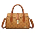 Classic brown monogram top handle bag with shoulder strap and metal lock closure stylish - 27*12*18 / Coffee Brown