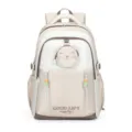 Cute cat pouch school backpack, aesthetic casual daypack for teens and students daily use. - Khaki