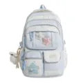 Cute Japanese style star print backpack casual school bag large capacity light blue - Backpack / Blue