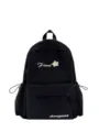 Black canvas backpack variant, minimalist daily school bag and lightweight travel daypack. - With Pendant / Black