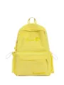 Yellow casual canvas backpack lightweight student bookbag for daily travel and school use. - With Pendant / Yellow