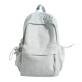 Korean style star pattern canvas backpack large capacity school bag for teen students daily use. - With Pendant / Blue