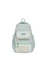 Mint green checkered student backpack large capacity double shoulder ita bag with clear window - Green