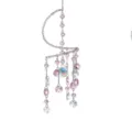 Crystal spiral suncatcher pendant with pink and clear beads for window home decor. - Spiral Suncatcher / Pink