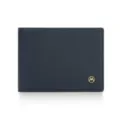 Portefeuille court pour homme en cuir PU bleu avec design texturé et logo en métal. - Bleu foncé