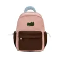 Zaino studentesco cartoon carino rosa e marrone, borsa casual elegante per donne. - Piccolo Coccodrillo