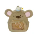 Zaino in peluche a forma di criceto con finestra trasparente, perfetto per fan degli anime. - Lunghezza 26 Larghezza 10 Altezza 34 / Marrone