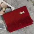 Bufanda de flecos gruesa y cálida de invierno para parejas de imitación cachemira roja - 70*200cm / Granate