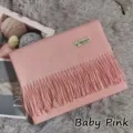 Bufanda de invierno estilo cachemira rosa para mujer y hombre, chal cálido con flecos. - 70*200cm / Rosa Bebé
