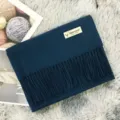 Bufanda de cachemira sintética de color sólido para parejas invierno cálida gruesa - 70*200cm / Azul VIP