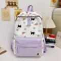 Zaino carino con gatto e pois in stile cartone animato giapponese grande capacità - Viola