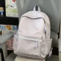 Sac à dos minimaliste violet clair avec jolie bordure en dentelle, grand cartable. - Avec Pendentif / Violet