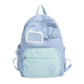 Zaino a quadri azzurro chiaro simpatico gatto Itabag finestra trasparente borsa donna - Blu