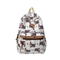 Zaino casual bianco per studenti con stampa di cuccioli di cartone animato stile giapponese - Taglia L / Cane d'Amore