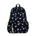 Zaino carino con orsetto dei cartoni animati per donne, grande capacità, borsa scolastica elegante. - Nero