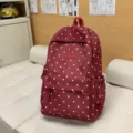 Zaino a pois rossi da donna, grande capacità stile college borsa da scuola carina. - Borsa Singola / Rosso